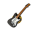 Minibrooch-Coloured Electric Guitar Black