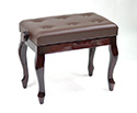 Adjustable Piano Bench w/ Buttoned Seat and Cabriolet Legs - Mahogany