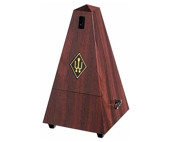 Wittner Plastic Metronome with Bell. Pyramid - Mahogany 855111