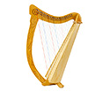 Troubadour Harp - 22 string Carved w/Bag