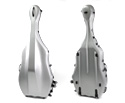 HQ Polycarbonate Double Bass Case - Brushed Silver 3/4 14.5kg