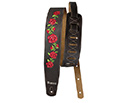 Basso Guitar Strap - Synthetic Brown Floral Embroidered VTFL02