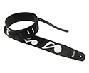 Basso Guitar Strap - Synthetic Musical Notes Black