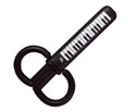 Scissors-Black w/Piano Keys
